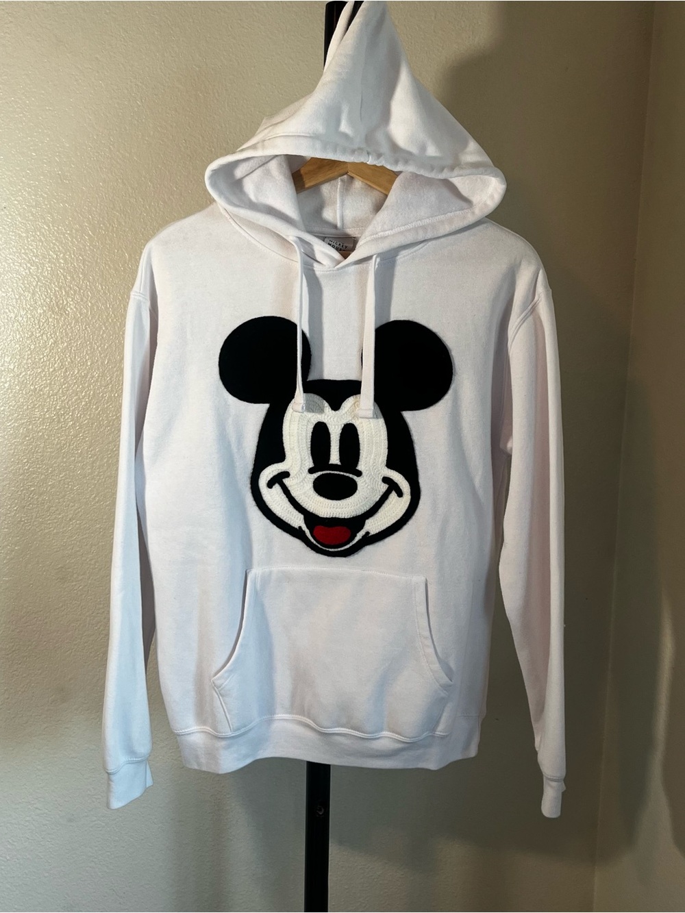 Disney White Hoodie with Black & Red Mickey Face